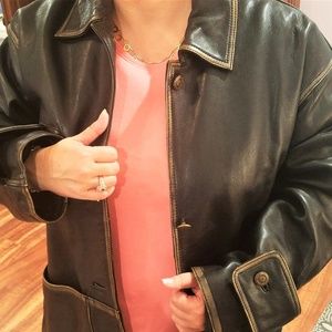 Brown Heavy Leather Women Sienna Studio Coat MED